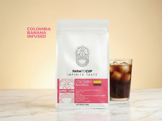 Colombia Banana co-fermented coffee bag — tropical fruit, honey-washed, Pink Bourbon