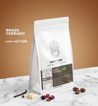 Brazil Cerrado coffee bag back view — Yellow Catuai, Cerrado Mineiro