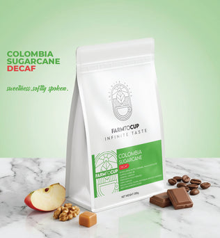 Colombia Decaf coffee beans — sugarcane decaffeination, 99% caffeine free