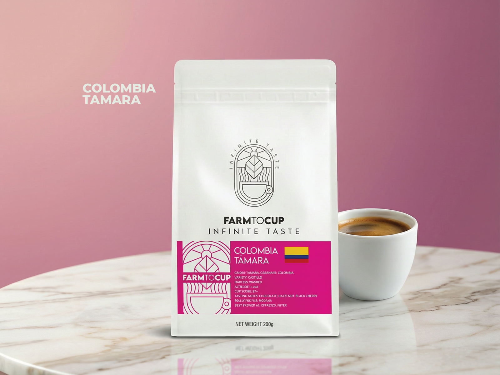Colombia Tamara washed coffee — chocolate, hazelnut, black cherry, medium roast